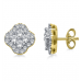 Elegant Round Diamond Cluster Earrings