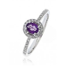 Amethyst & Diamond Cluster Ring