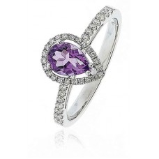 Amethyst & Diamond Cluster Ring