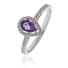 Amethyst & Diamond Cluster Ring