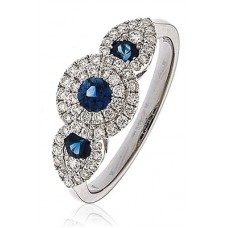 Elegant Blue Sapphire & Diamond Dress Ring