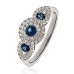 Elegant Blue Sapphire & Diamond Dress Ring