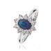 Oval Blue Sapphire & Diamond Cluster Ring