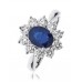 Oval Blue Sapphire & Diamond Cluster Ring