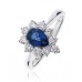 Pear Blue Sapphire & Diamond Cluster Ring