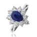 Pear Blue Sapphire & Diamond Cluster Ring