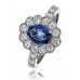Oval Blue Sapphire & Diamond Engagement Ring