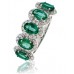 Modern Emerald & Diamond Halo Dress Ring