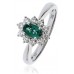 Oval Shaped Emerald & Diamond Cluster Ring