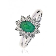 1.65ct Vs/ef Oval Emerald & Diamond Ring
