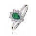 Pear Shaped Emerald & Diamond Cluster Ring
