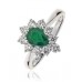 Pear Shaped Emerald & Diamond Ring