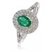 Oval Shaped Emerald & Diamond Engagement Ring
