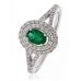 Oval Shaped Emerald & Diamond Cluster Ring