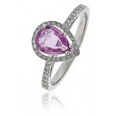 Pink Sapphire & Diamond Cluster Ring