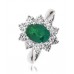 Oval Shaped Emerald & Diamond Cluster Ring
