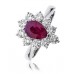 Pear Shaped Ruby & Diamond Cluster Ring