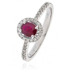 Ruby & Diamond Cluster Ring
