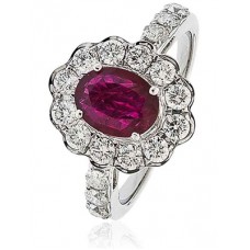 Oval Ruby & Diamond Engagement Ring Oval Ruby & Diamond Engagement Ring