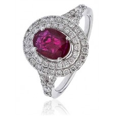 Oval Ruby & Diamond Engagement Ring