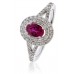 Oval Shaped Ruby & Diamond Halo Ring