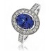 Oval Blue Tanzanite & Diamond Engagement Ring