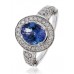 Oval Blue Tanzanite & Diamond Engagement Ring