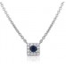 Round Blue Sapphire & Diamond Pendant