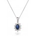 0.90ct Vs/fg Oval Blue Sapphire & Diamond Pendant