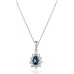 Pear Shaped Blue Sapphire & Diamond Pendant
