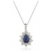 Pear Shaped Blue Sapphire & Diamond Pendant