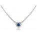 Round Blue Sapphire & Diamond Pendant Round Blue Sapphire & Diamond Pendant