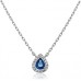 Pear Shaped Blue Sapphire & Diamond Pendant