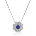 Round Blue Sapphire & Diamond Pendant Round Blue Sapphire & Diamond Pendant