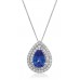 Pear Shaped Blue Tanzanite & Diamond Pendant