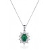 Oval Shaped Emerald & Diamond Pendant
