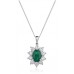 Oval Shaped Emerald & Diamond Pendant
