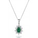 Oval Shaped Emerald & Diamond Pendant