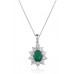 Oval Shaped Emerald & Diamond Pendant