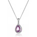 Pear Shaped Pink Sapphire & Diamond Pendant