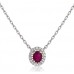 Oval Shaped Ruby & Diamond Pendant