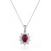 Ruby & Diamond Cluster Pendant