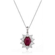 Ruby & Diamond Cluster Pendant