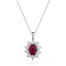 Ruby & Diamond Cluster Pendant