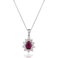 Pear Shaped Ruby & Diamond Pendant