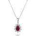 Pear Shaped Ruby & Diamond Pendant