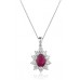 Pear Shaped Ruby & Diamond Pendant