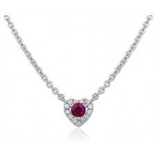 Round Ruby & Diamond Pendant
