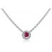 Round Ruby & Diamond Pendant