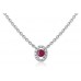 Round Ruby & Diamond Pendant